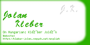 jolan kleber business card